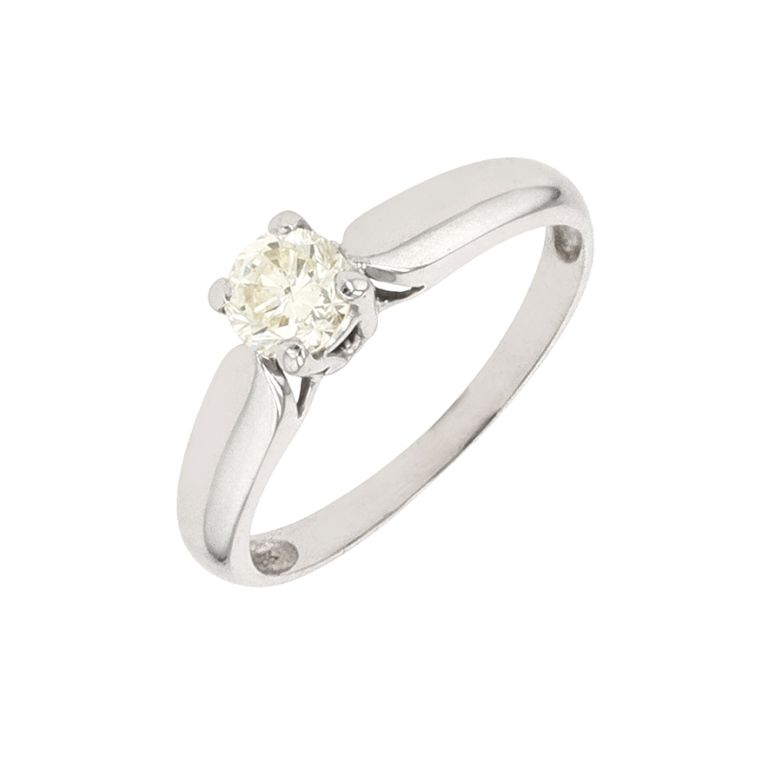 Solitaire diamant 0.35 carat or blanc 2.02g Comme neuf -  reconditionné disponible sur Gemme Les Bijoux